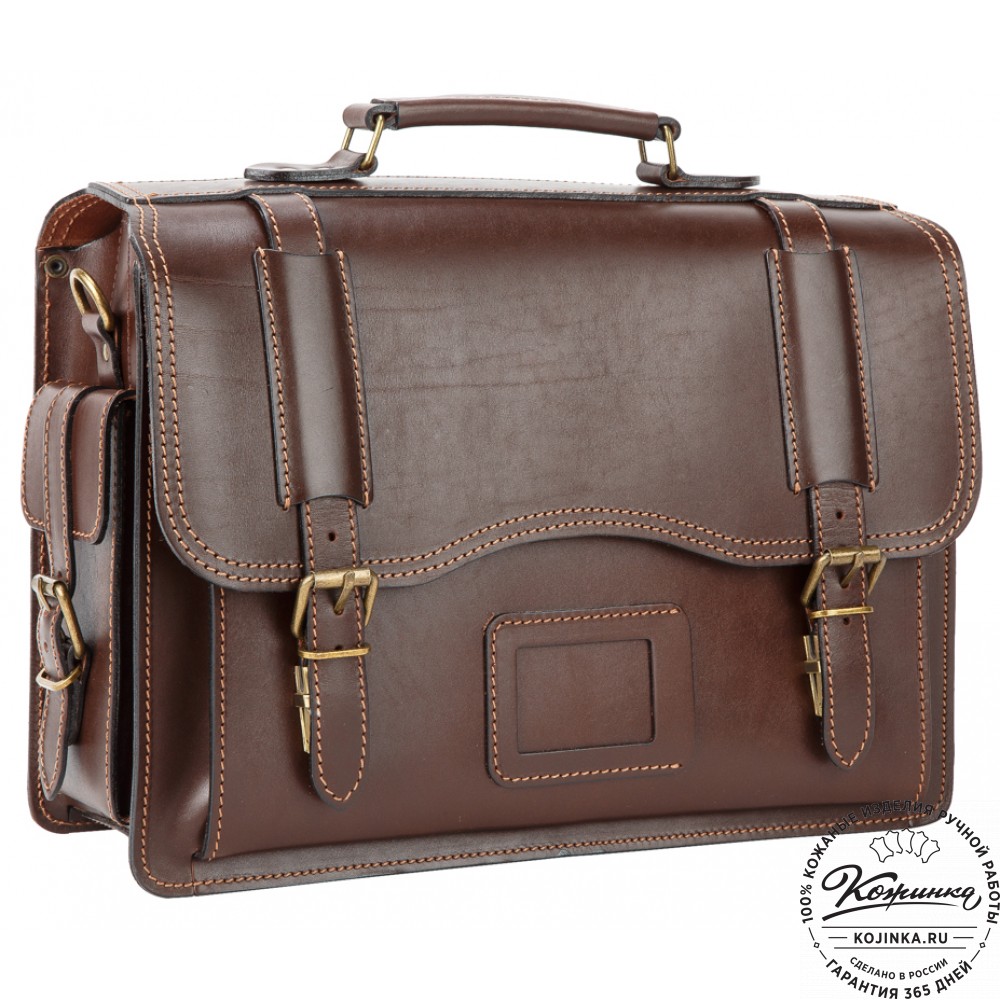 Кожаный портфель-кофр "Адъютант" (тёмно-коричневый)